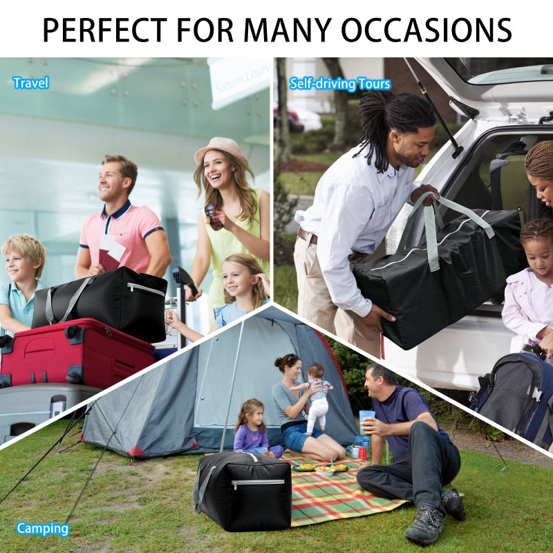 iFARADAY Foldable Duffel Bag 30" / 75L Lightweight with Water Rresistant for Travel-Black - Image 5
